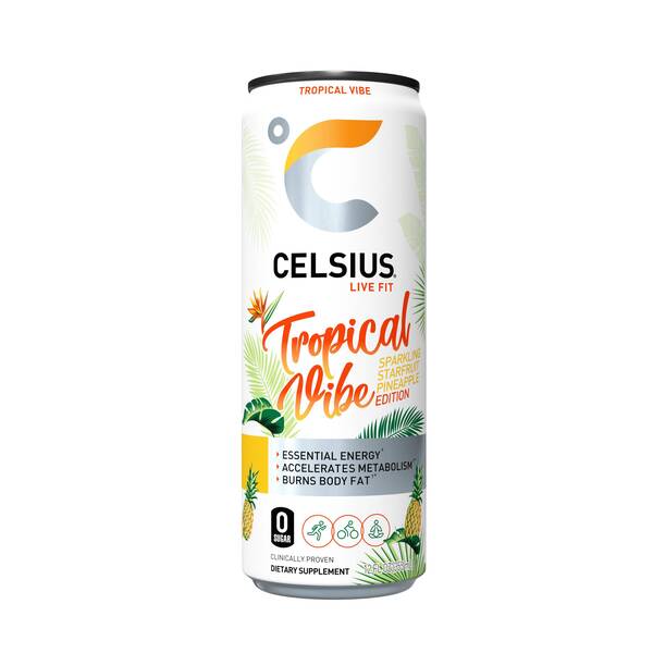 CELSIUS Sparkling Tropical Vibe Image Of CELSIUS Sparkling Tropical Vibe SKU: 320158