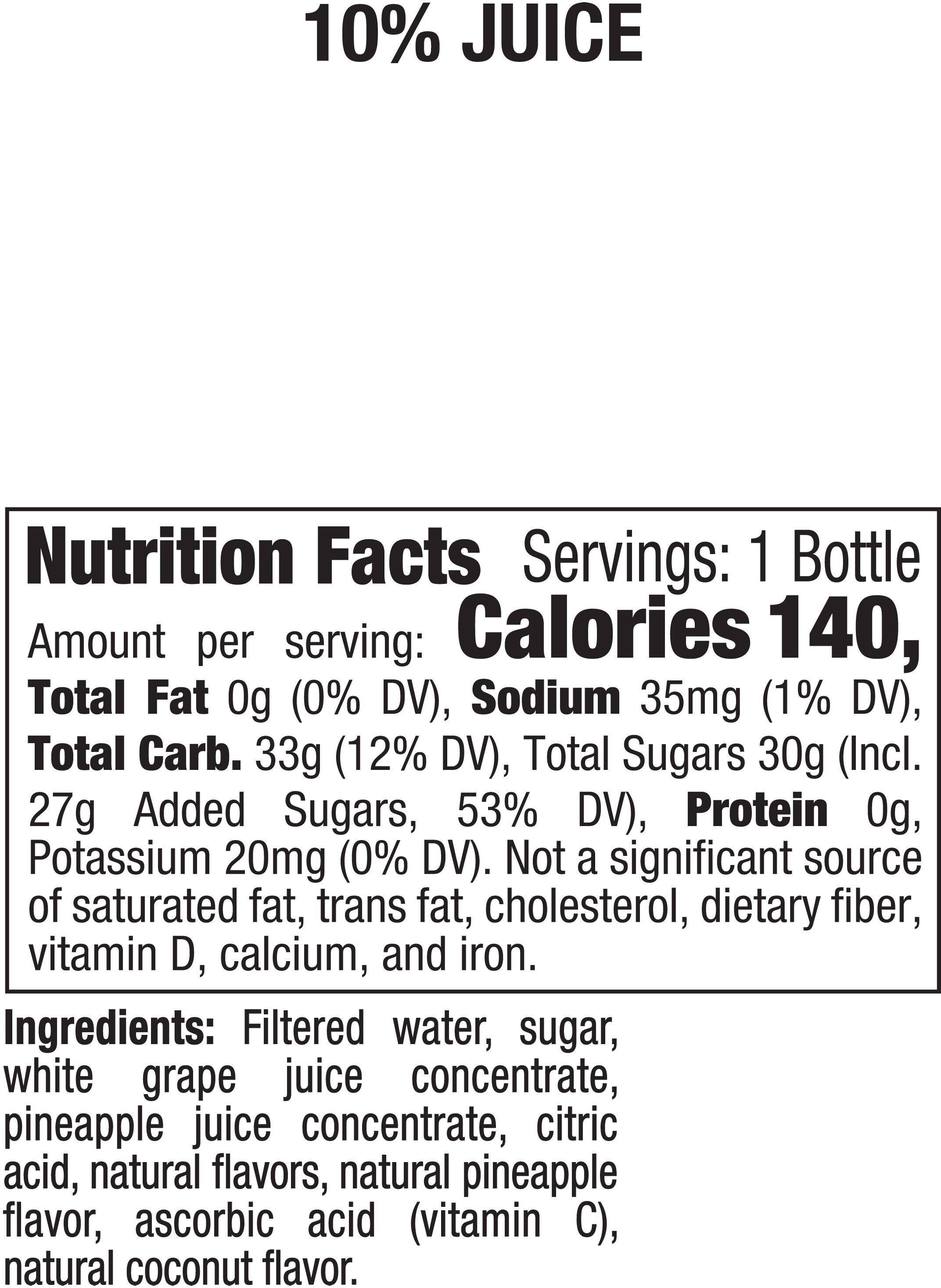 Image describing nutrition information for product Tropicana Pure Premium Pina Colada