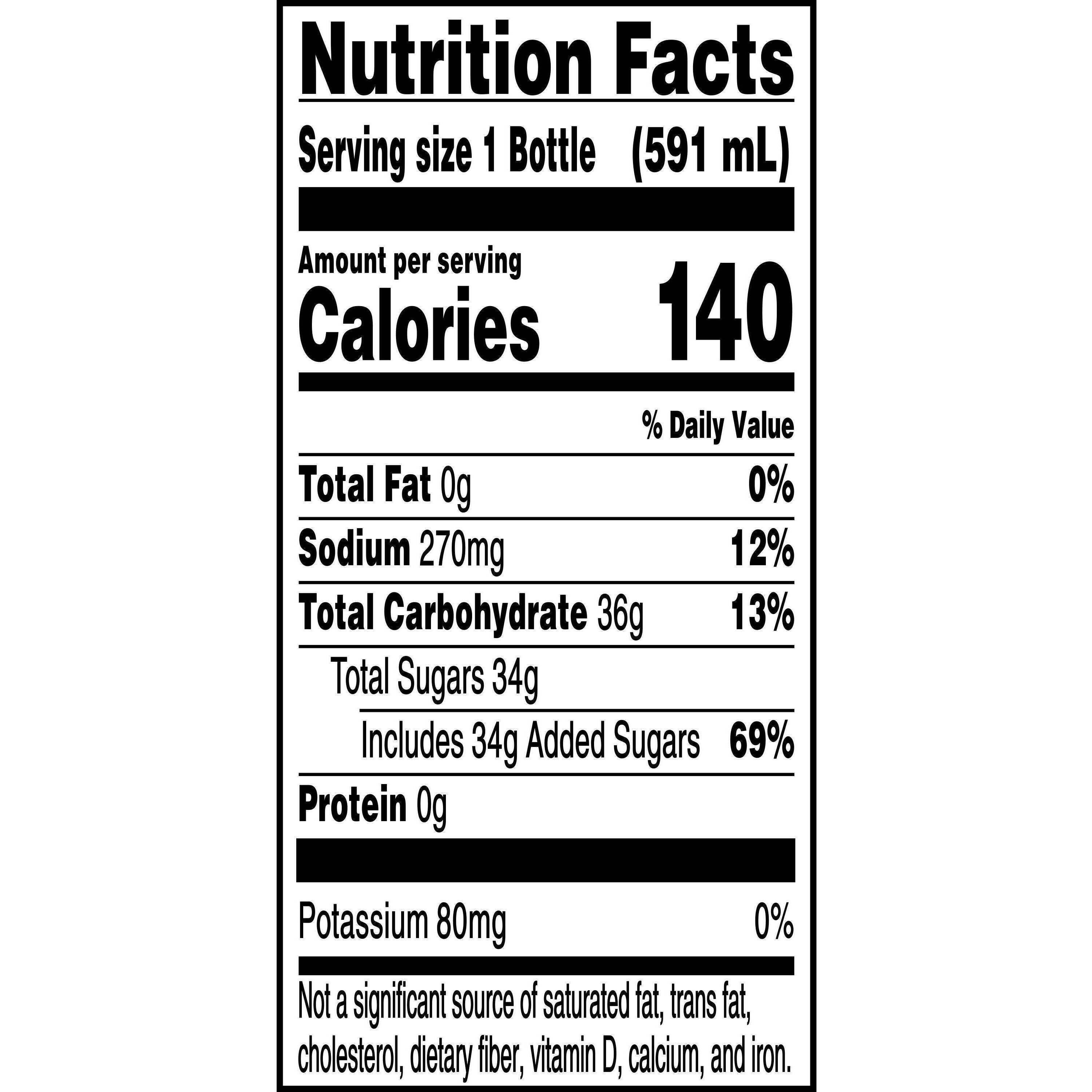 Image describing nutrition information for product Gatorade Cool Blue