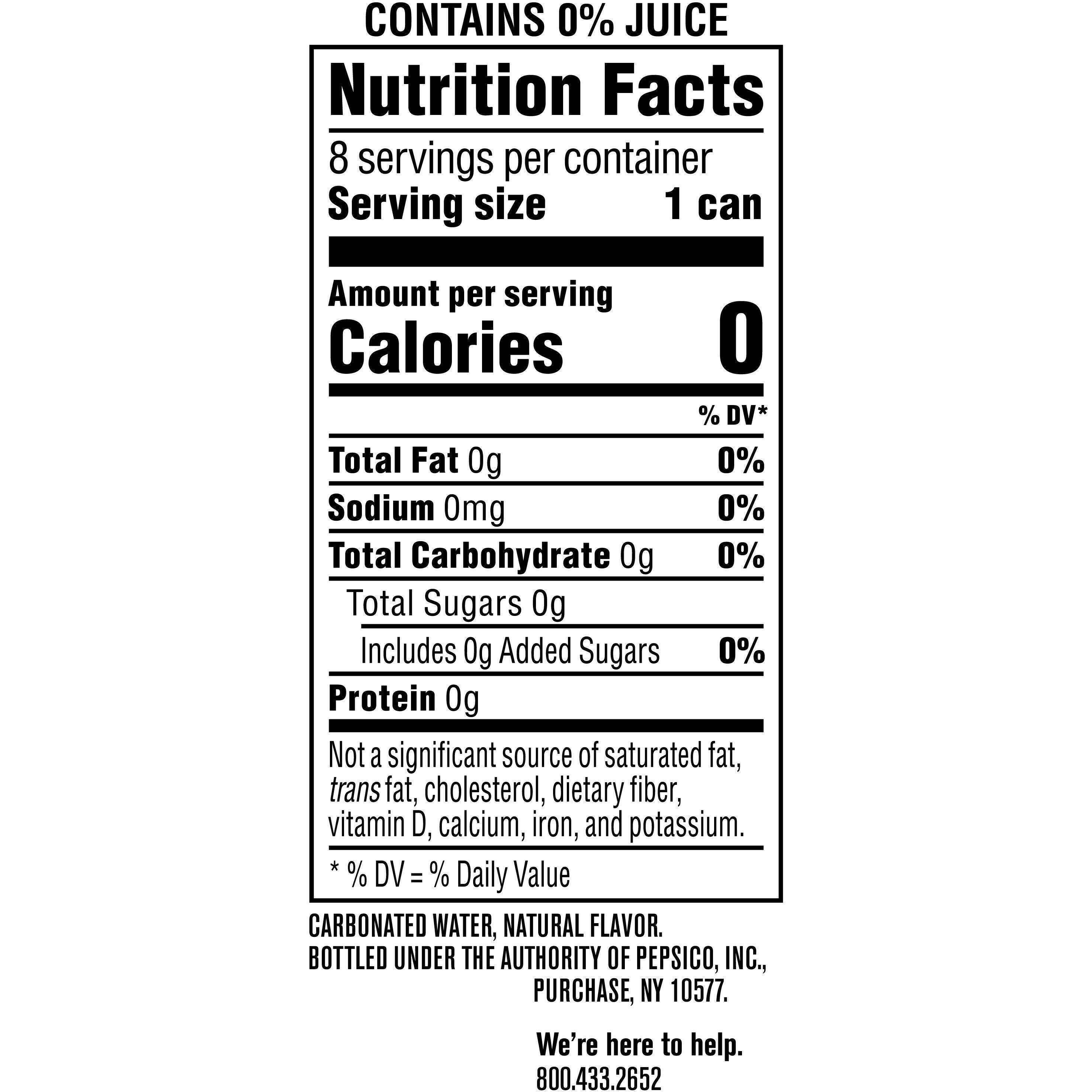 Image describing nutrition information for product bubly blackberry (3/8 Packs)