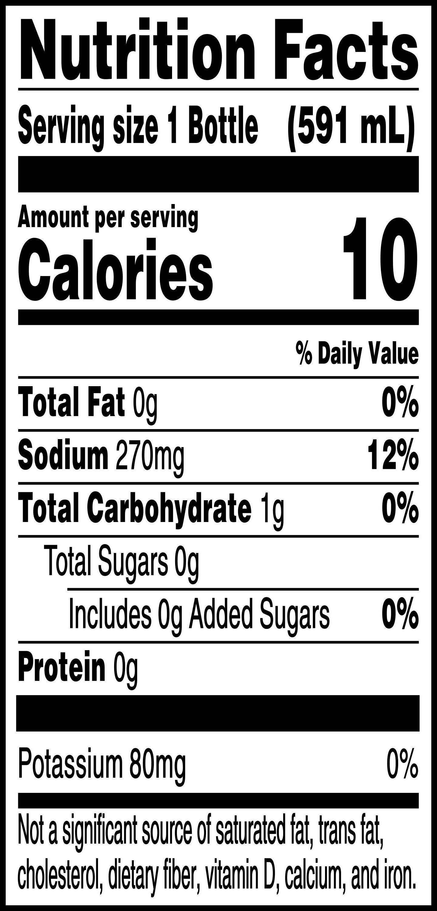 Image describing nutrition information for product Gatorade Zero Glacier Cherry