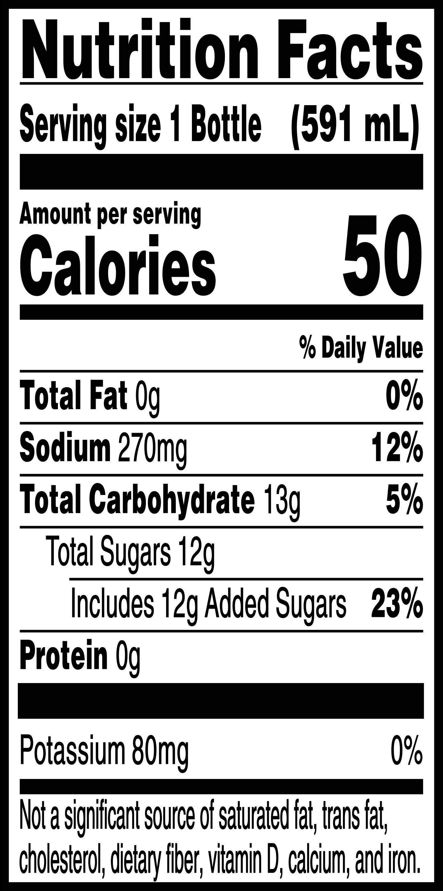 Image describing nutrition information for product Gatorade G2 Fruit Punch